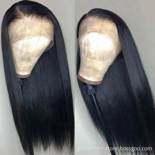 Cheap 10a Raw Brazilian Virgin Human Hair Lace Front Wig Vendor 4x4 5x5 Full HD Swiss Lace Frontal Closure Wig For Black Women